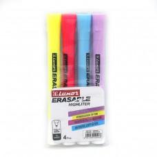 Набір текстовиділячів стираючих "Luxor" "Erasable" косий 1-3,5мм, 4шт., mix4
