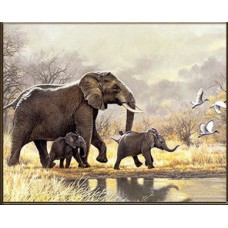 Набір для творчості алмазна картина Сімейство слонів Strateg розміром 30х40 см кв (HEG86897)