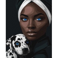 Набір для розпису по номерах Блакитний погляд, Ideyka, 40x50 см, КНО8547