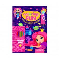 Набір для творчості серія "COLORING FUN" розмальовка з олівцями на пружині "Для дівчат"
