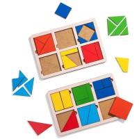 Пазли-вкладки дерев’яні Квадрати Нікітина 1 рівень Ubee ПСД205