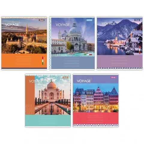 Зошити учнівські 48 аркушів клітинка 1В New city voyage, 10 шт. в упаковці