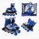 Роликові ковзани, розмір 34-38, PU колеса, устілка 21-24 см, синій, INLINE SKATE, 59038-M