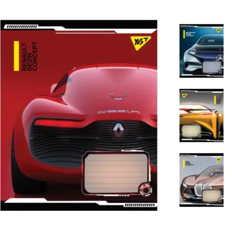 Зошити учнівські 60 аркушів клітинка. YES Dezir concept 10 шт. в упаковці