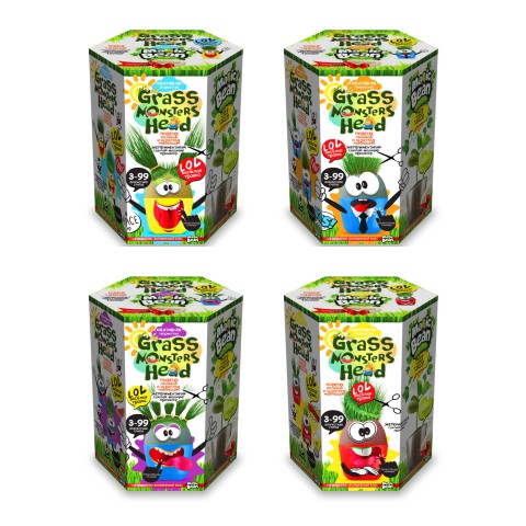 Набір креативної творчості Grass Monsters Head, російською, Danko Toys