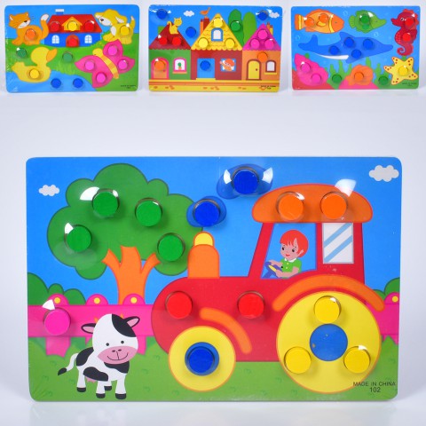 Дерев’яна іграшка Пазли, 15 деталей, 22.5x15x1.5 см (В асортименті)