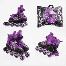 Роликові ковзани, розмір 29-33, PVC колеса, устілка 16-19 см, фіолетовий, INLINE SKATE, 24250-S