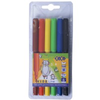 Фломастери, 6 кольорів, 4 шт.