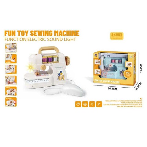 Швейна машинка, на батарейках, шиє, підсвічування, нитки, тканина, інструкція (В асортименті) XS25001