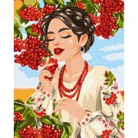 Набір для розпису по номерах Червона калина, 40x50 см, КНО4575