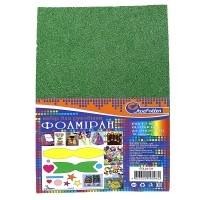 Фоаміран EVA 1,7 мм Яскраво-зелений глітер A4 10 листів 17GLA4-011