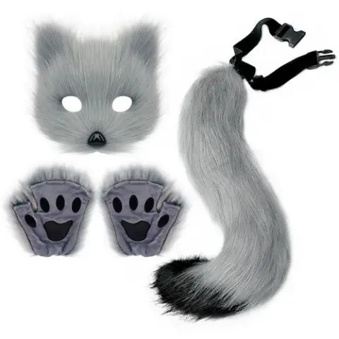 Набір для квадробера Сірий, маска 18x16 см, хвіст 45 см, лапки 15x15 см