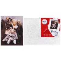 Набір для розпису по номерах Вовча ніжність, 30x40 см, КНО4385