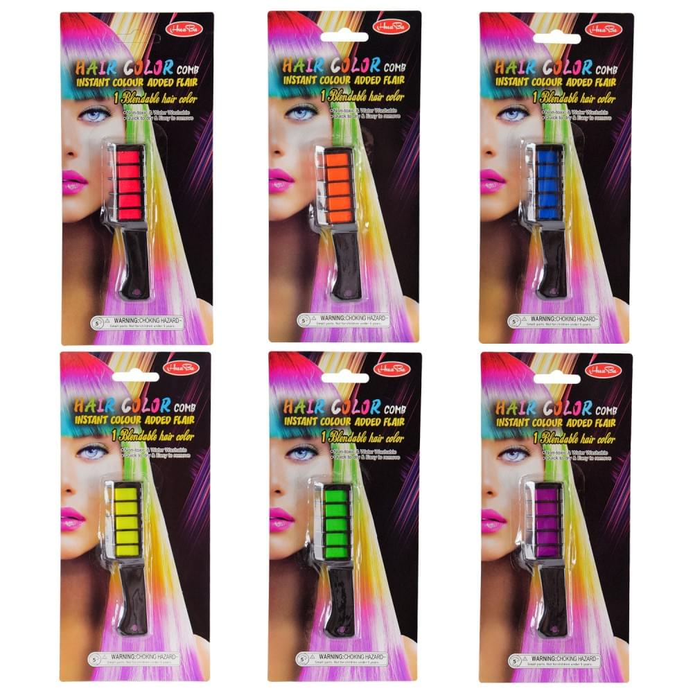 Косметика крейда для волосся, мікс 6 кольорів планш. 20см /240/