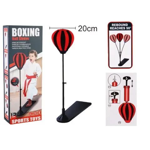 Боксерський набір, груша 25 см, металева стійка 120 см, підніжка 52x15 см, насос