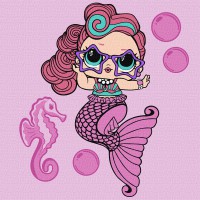 Набір для розпису по номерах для дітей 5+ L.O.L. Surprise! Mermaids Waves, 40x40 см, КНО6266