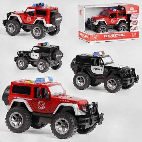 Джип Міська служба, підсвічування, звуки, метало-пластик, відкриваються двері (В асортименті)