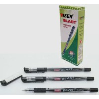 Ручка масляна Wiser Blast, 0.7 мм, із грипом, чорна (українською), 12 шт.