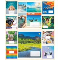 Зошити учнівські 12 аркушів лінія Тверда ТЕ22107 12ЛВ3 МІКС, 25 шт. в упаковці