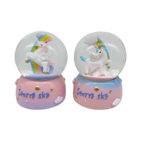 Сніжна куля Єдиноріг-райдуга, 1883-2, зі світловими ефектами, LED