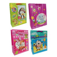 Подарунковий пакет картонний, 200 г/м², Малі звірята, 26x32x10 см, 6 шт. в упаковці, 3246 (В асортименті)