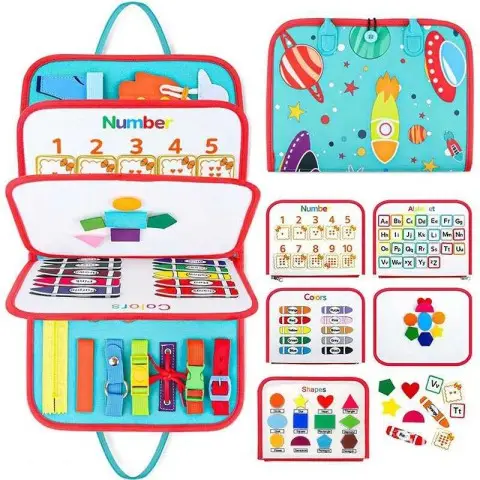 Папка-бізіборд фетр цифри англійська абетка геометрія застібки