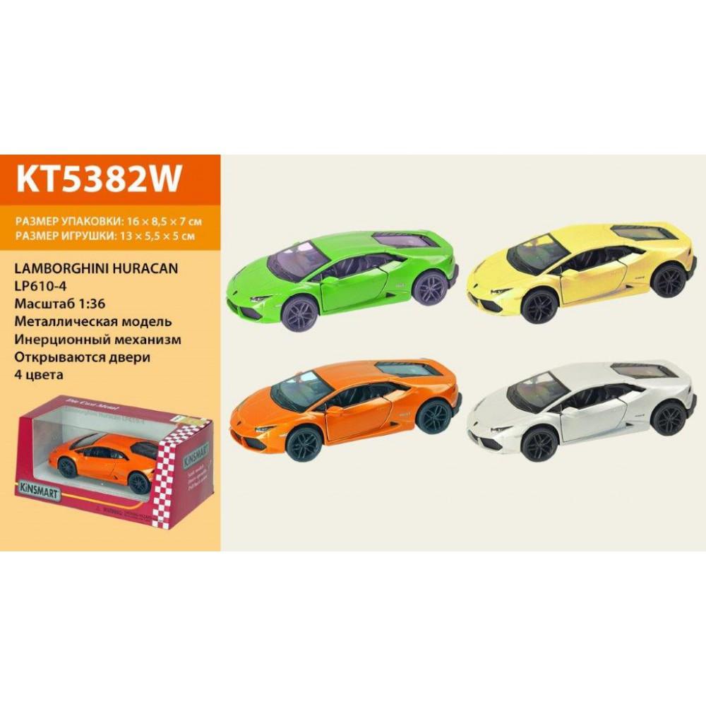 Модель легкова LAMBORGHINI HURACAN LP610-4-WB 5' KT5382W метал.інерц.відкр.дв.4кол.кор./96/
