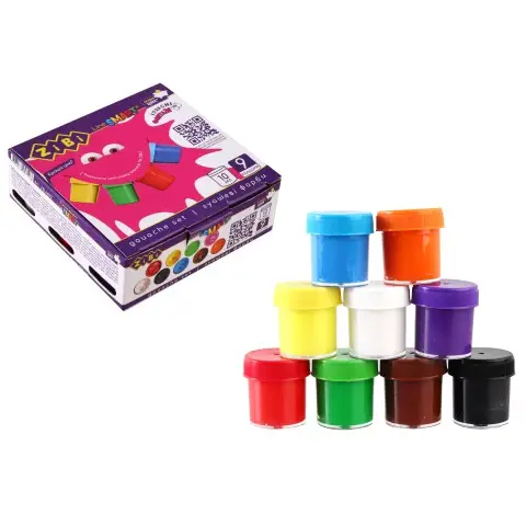 Краски гуашевые, 9 цветов, 10 мл