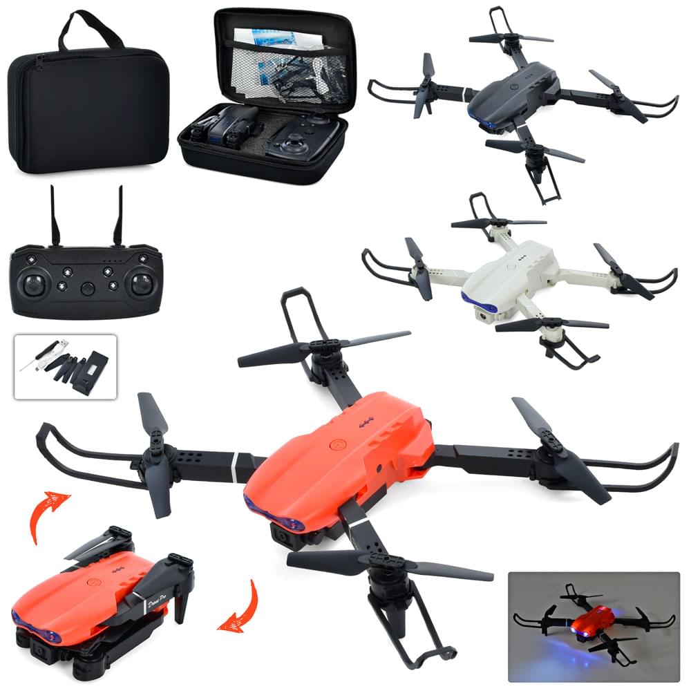 Квадрокоптер р/к, акум,20см,камера, світло,зап.лоп,USBзар,3 кольори,в валізі, 21-16-6см /4/