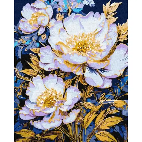 Картина за номерами Елегантні квіти металік extra 40×50 см КНО3259