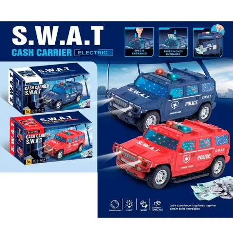 Джип Поліція, 26.5 см, скарбничка, звук, світло, на бат. (В асортименті)