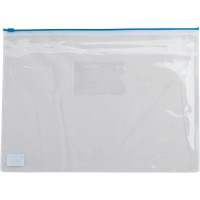 Папка-конверт, А5, пластикова, на блискавці, синій, 6 шт.