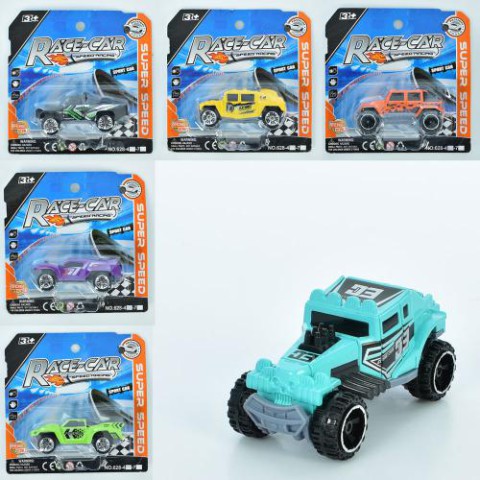 Машина, 7 см, на листі, 12x12x3.5 см (В асортименті) 628-4