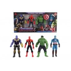 Набір героїв 4 фігурки, підсвічування, середня висота фігурки 15 см, рухомі кінцівки, аксесуари, в кор. /72-2/