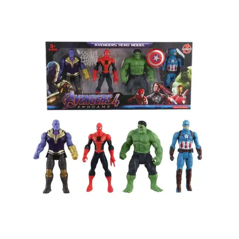 Набір героїв 4 фігурки підсвічування висота 15 см рухливі кінцівки аксесуари 2164