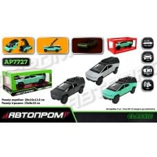 Машина мет. АВТОПРОМ 1:24 Tesla pickups camring, батар,світло,звук,відкр.двері,кор. 28*16*12,8см /12-2/