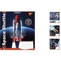 Зошити учнівські 36 аркушів клітинка. YES Astronaut academy, зошит дя записів 15 шт. в упаковці