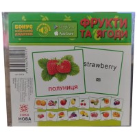 Картки міні Фрукти, 110x110 мм (українською), 45