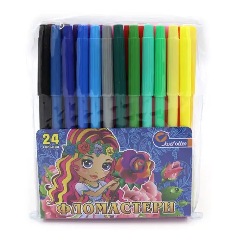 Фломастери Дівчинка з трояндою, 24 кольори, ПВХ, Josef Otten