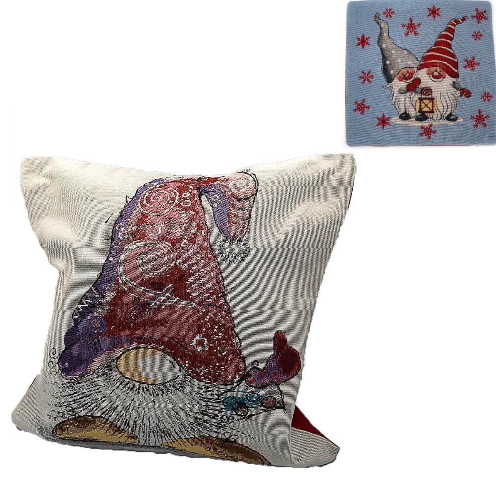 Наволочка новогодн. хлопок "Гномы" 45*45см 10шт/этик