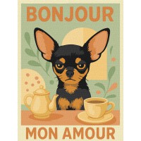 Картина за номерами Постер Ранок з чіхуахуа Ideyka 30×40 см КНО6808