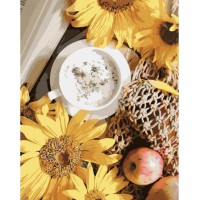 Набір для розпису по номерах Напій біля соняшників, Strateg, 40x50 см, GS1360