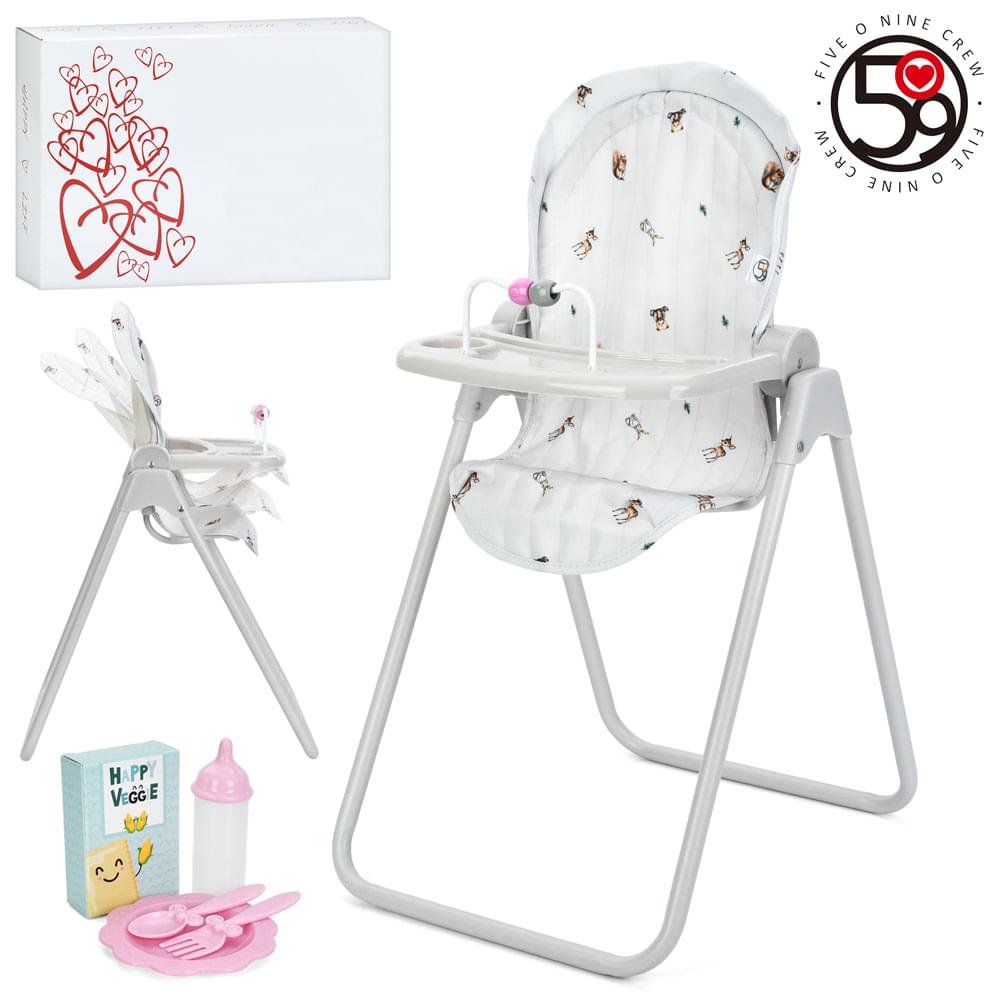 Стілець для годування для ляльки, д40-ш32,5-в61см, дуга, метал+пластик,посуд, пляшечка, в кор-ці, 48-33-9,5см /4/