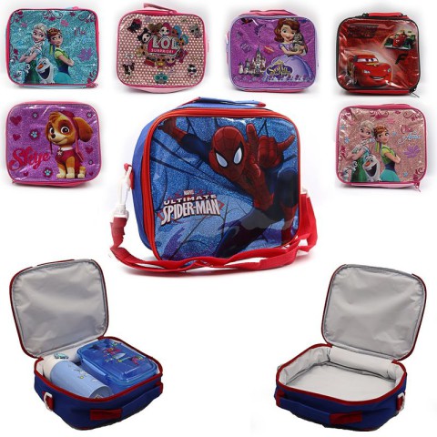 Термосумка дитяча, 1 відділення, Герої мультфільмів, L, 2 ручки, 24x21x7.5 см, 0567P (В асортименті)