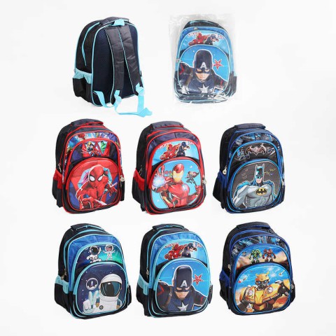 Рюкзак із принтом, пластикова вставка, регульовані лямки, 3 відділення, C65524 (В асортименті)