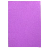 Фоаміран EVA Fluorescent Glitter HQ, 1.7 мм, Фіолетовий, з клеєм, А4, 10 аркушів в упаковці