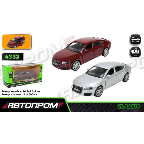 Машинка металева Audi A7 Sportback 1:43 АВТОПРОМ двері (В асортименті) 4332