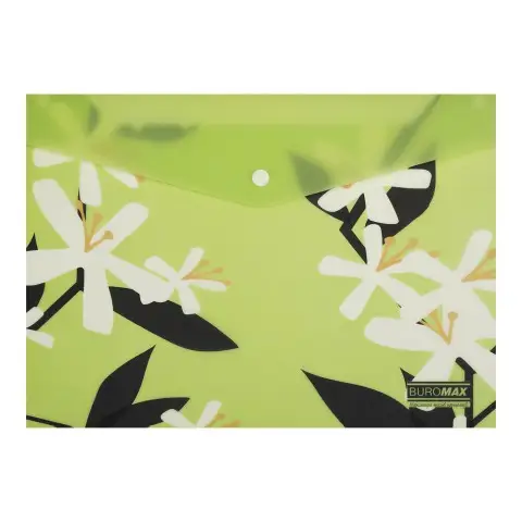 Папка-конверт на кнопці ARABESKI А4 матова напівпрозора салатова (набір 2 шт) BM.3943-15