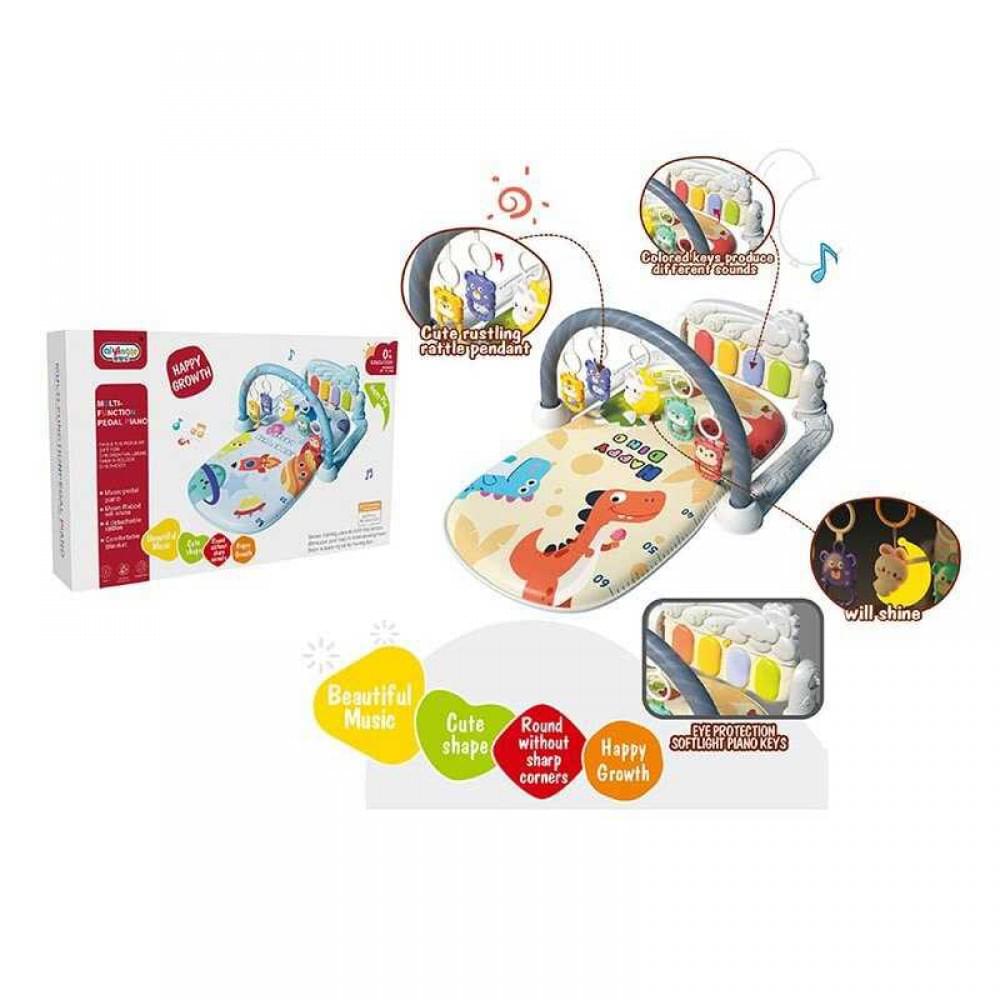 Килимок піаніно, мелодії, підсвічування, 5 підвісок, брязкальця, в кор. /24/