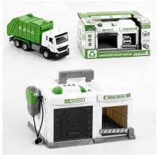 Гараж "Спецтехніка" з металопластиковою машинкою, рація, світло, звук CLM-552
